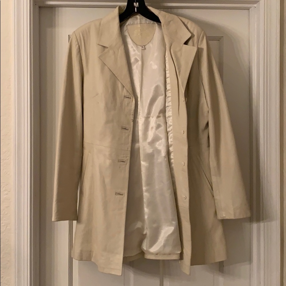 Italian White leather jacket